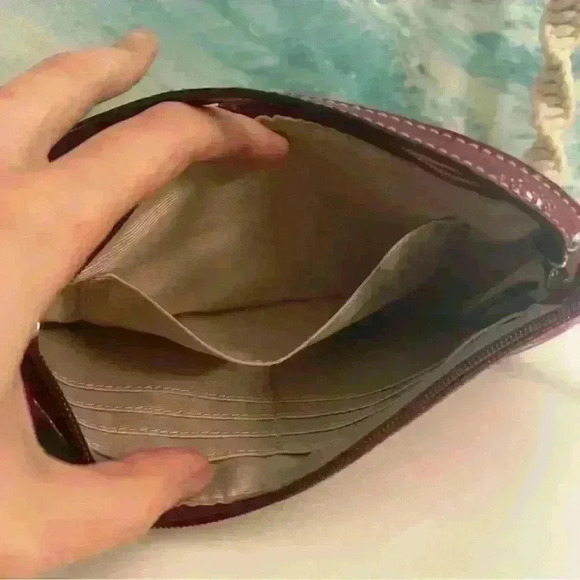 Coach Fuschia Signature Logo Wristlet - Picture 13 of 14